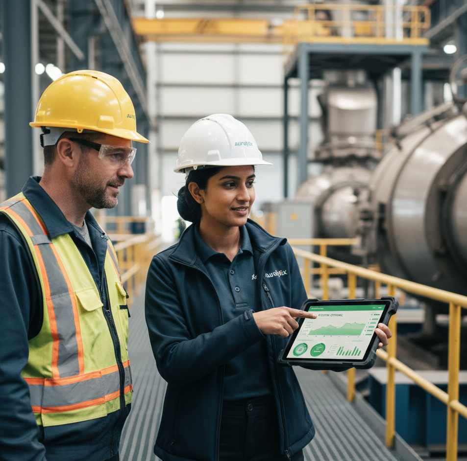 Auralytix engineers collaborating on site